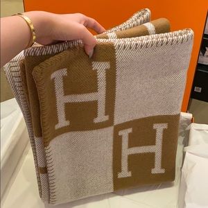 Hermès classic H logo blanket